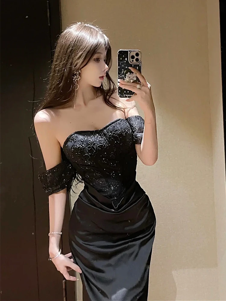 

XZY Sexy Lace Bodycon Skirt Women's Hot Girl Strapl Evening Dr Long Skirt Casual High Waist Polyester Fiber Bal