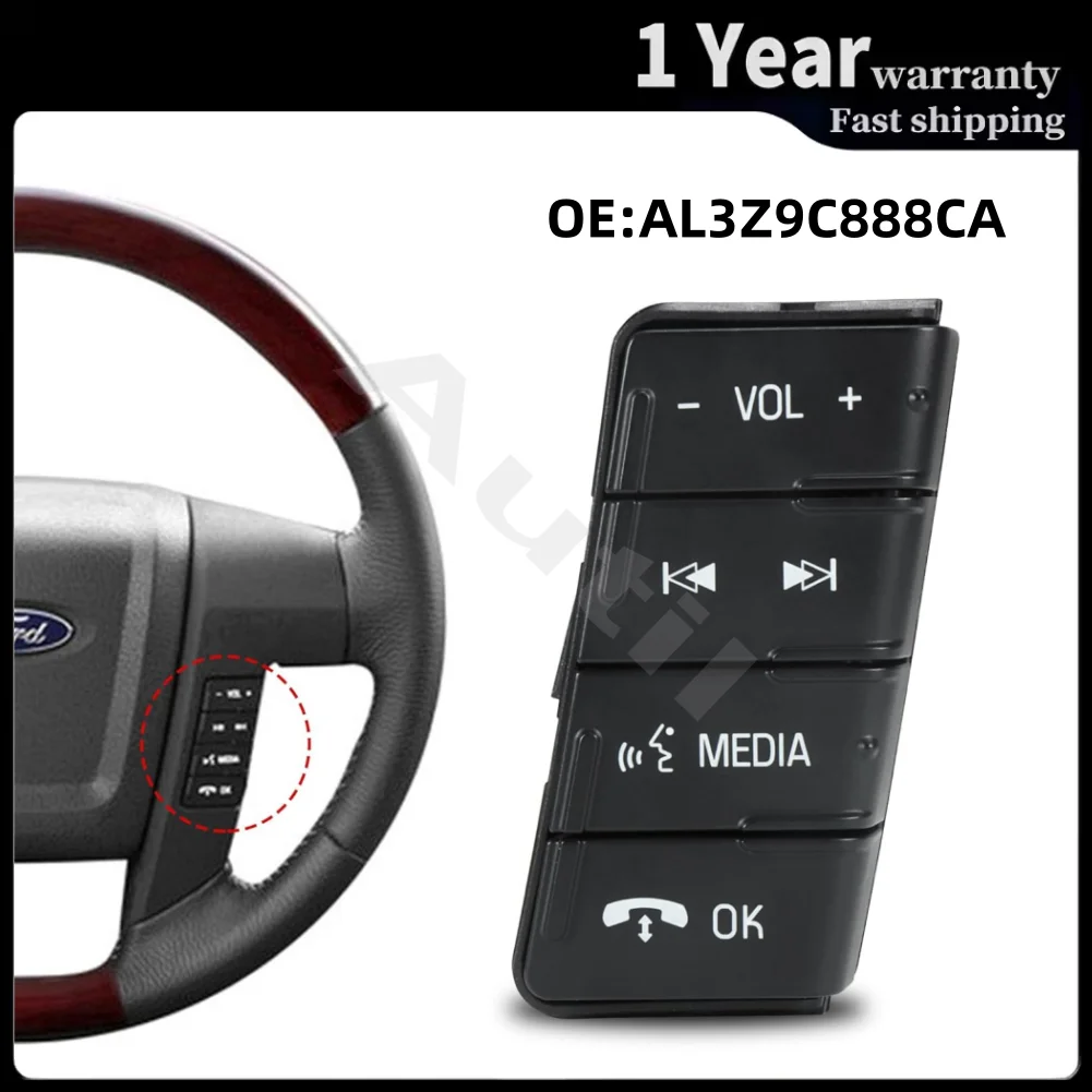 

AL3Z-9C888CA for Ford F-150 2011 2012 2013 2014 Right Steering Wheel Audio Control Switch Volume Seek Media Phone Control Button