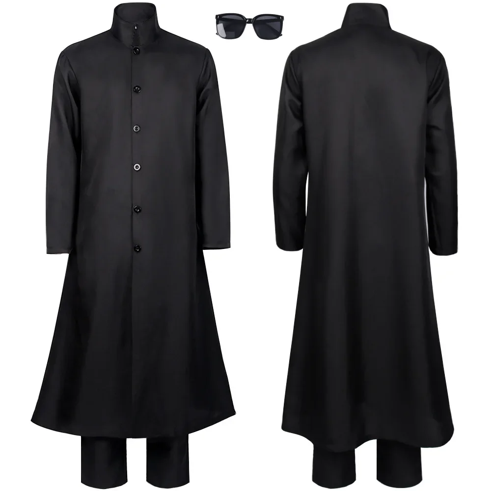 

Movie The Matrix Cosplay Neo Black Suit Man Costume