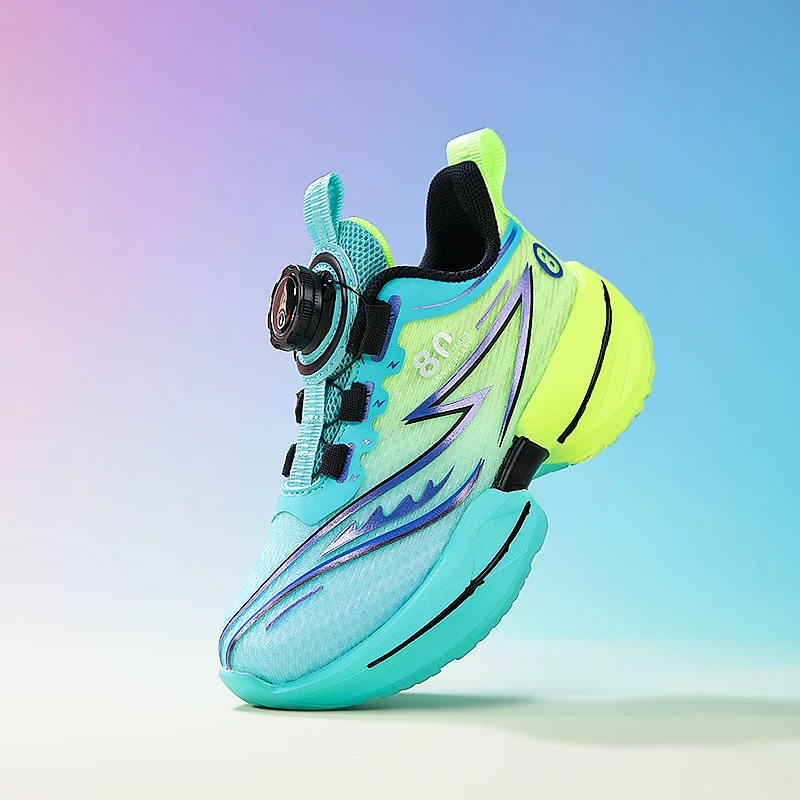 

Breathable Mesh Children’s Running Shoes Outdoor Anti-slip Cushioned Sneakers Kids Lace-up Lightweight Walking Athletic Shoes