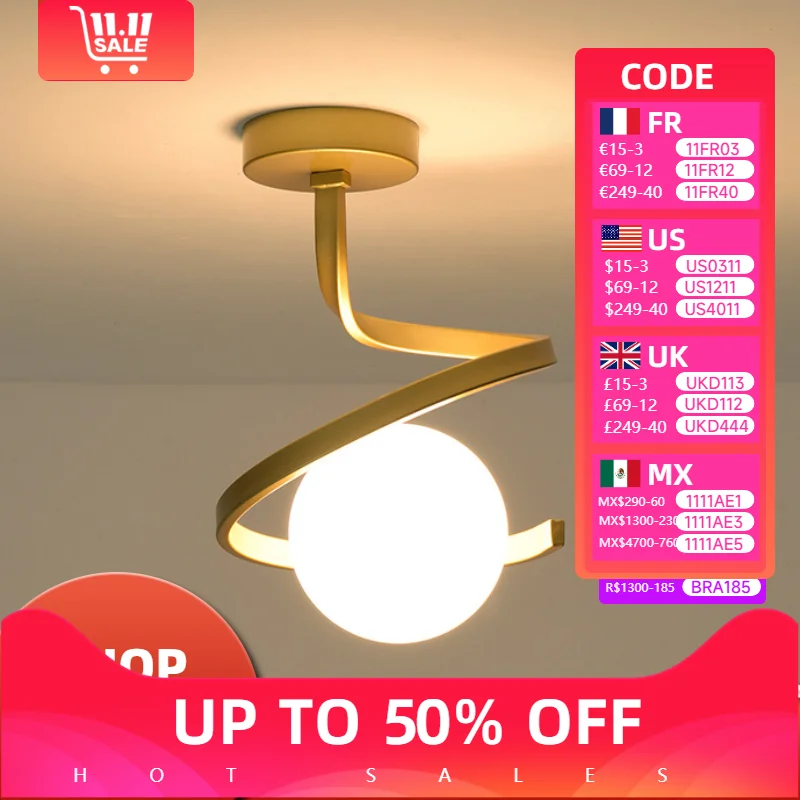 

Modern Bathroom Corridor Aisle Porch Led Lights Indoor Glass Fixture Wind Cloakroom Modest Ceiling Lamps for Room Home-appliance