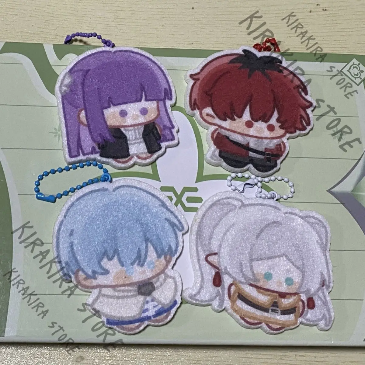 Frieren: Beyond Journey's End 양면 펜던트 열쇠 고리 Frieren Fern 부직포 교수형 드롭 코스프레 Stark 액세서리