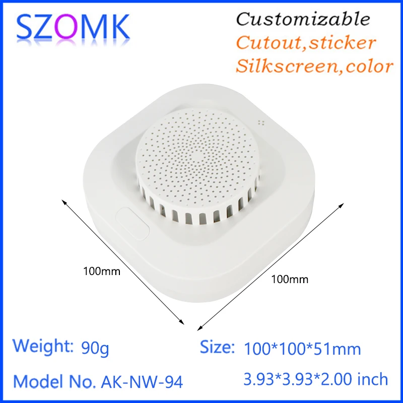 SZOMK AK-NW-94 100*100*51mm Manufacturer ABS AA 9V Battery Iot Network Wireless Wifi Router Plastic Enclosure