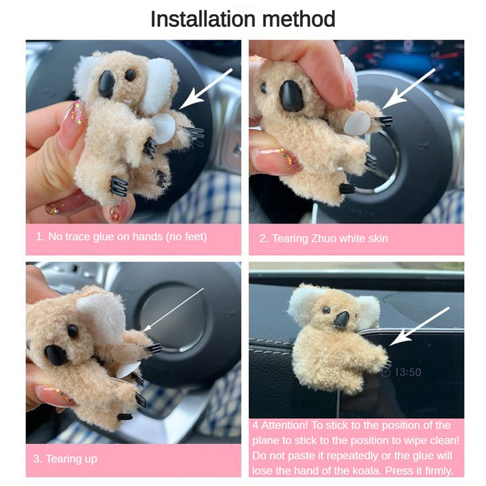 Ornaments Eye-catching Improve Indoor Aesthetics Exclusive Accessories High-end Design Safety Car Ornaments Luxury Koala Doll L