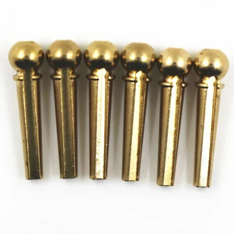 

6pcs Metal Acoustic Guitar Bridge Pins Guitar Strings Fixed Cone String Pins String Nails Brass