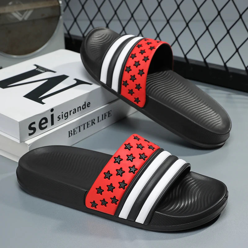 

YRZL Summer Slides for Men Breathable EVA Slippers Non-Slip Beach Sandals Men Shoes Lightweight Comfortable Slides Man