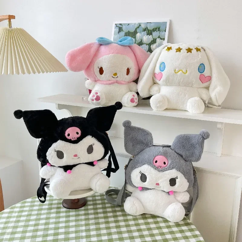 

Милый Плюшевый Рюкзак Sanrio, милый мультяшный рюкзак с кружевом, женская сумка для студентов, корейский женский подарок на день рождения с сердечками