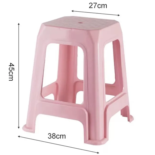04177 Bench household thickened plastic stool simple square stool dining table cooked plastic chair