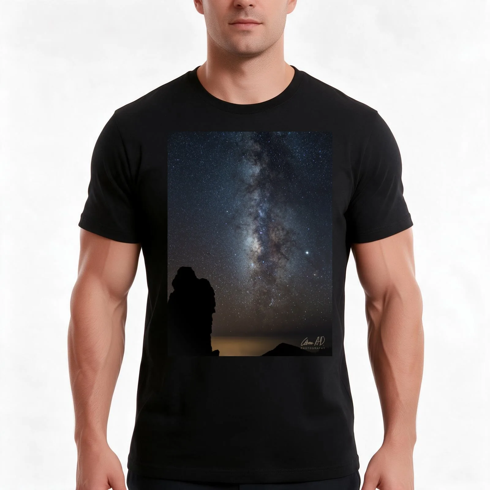 Milky Way Jupiter & Roque de los Muchachos T-Shirt Summer Casual Cotton Tee Oversized Streetwear Tops Vintage Graphic Print