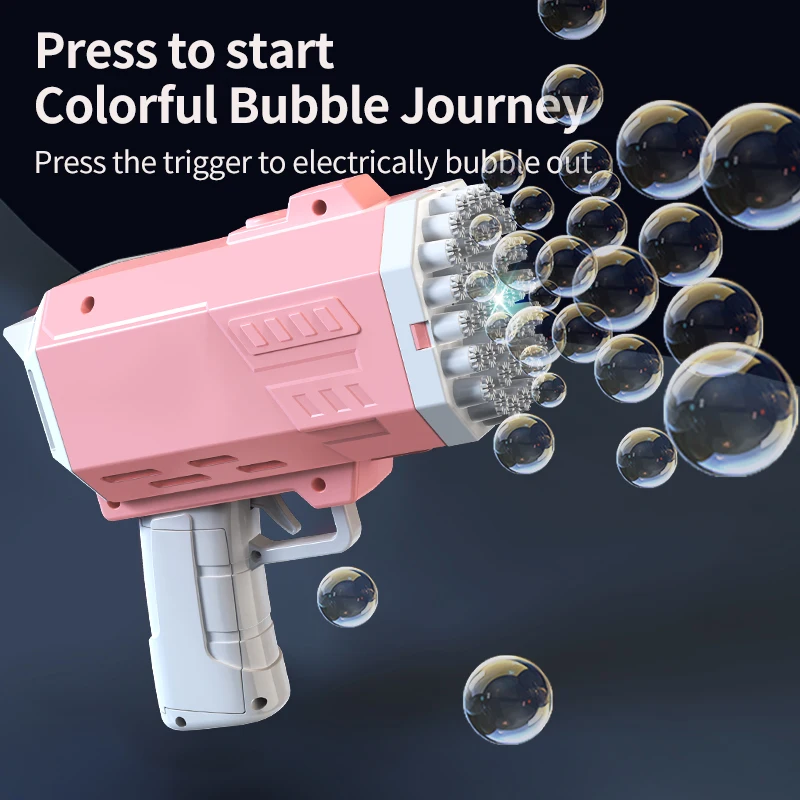 40 fori Bubble Machine Toy pistola a bolle porosa portatile/gioco di nozze/giocattolo all'aperto a bolle (senza acqua a bolle)