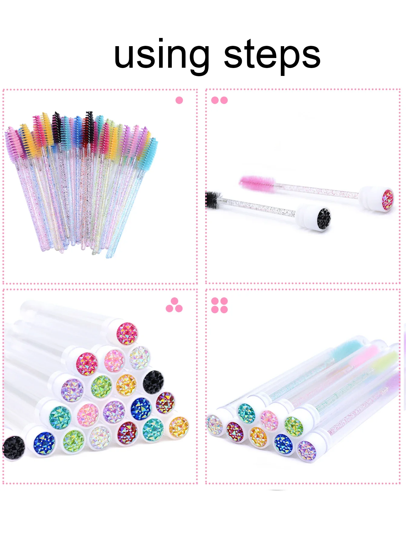 20 قطعة أنابيب فرشاة الرموش مع كريستال لاش عصي الماسكارا الحاجب مشط Spoolies الحاويات لاش فرشاة تطبيق أدوات ماكياج #6