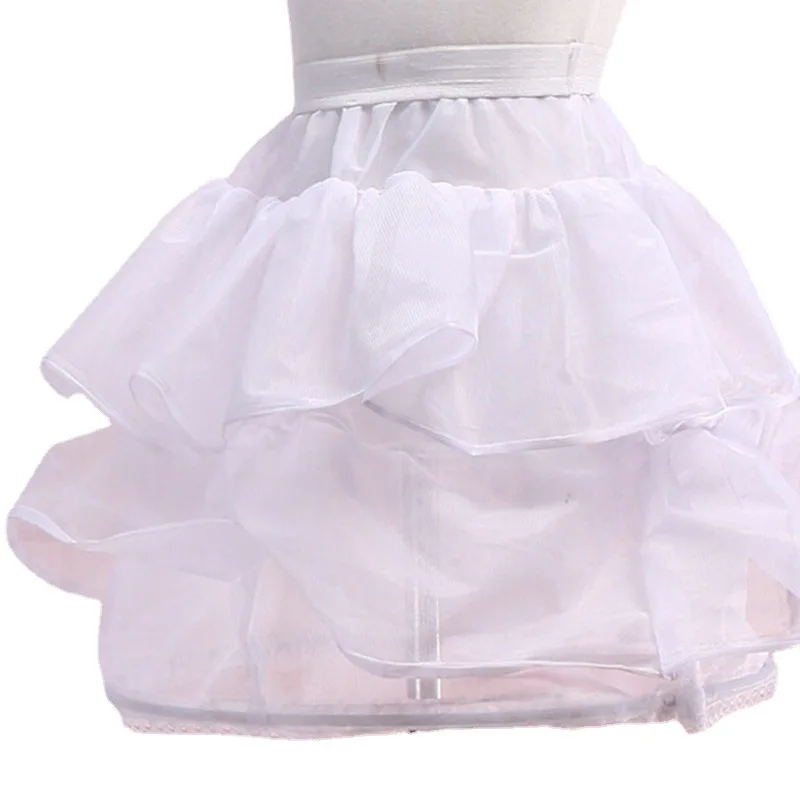 Gonna per bambini con volant a due strati sottoveste per bambini gonne intime vestito balletto tutto-fiammifero elastico in vita con abito di Design in pizzo