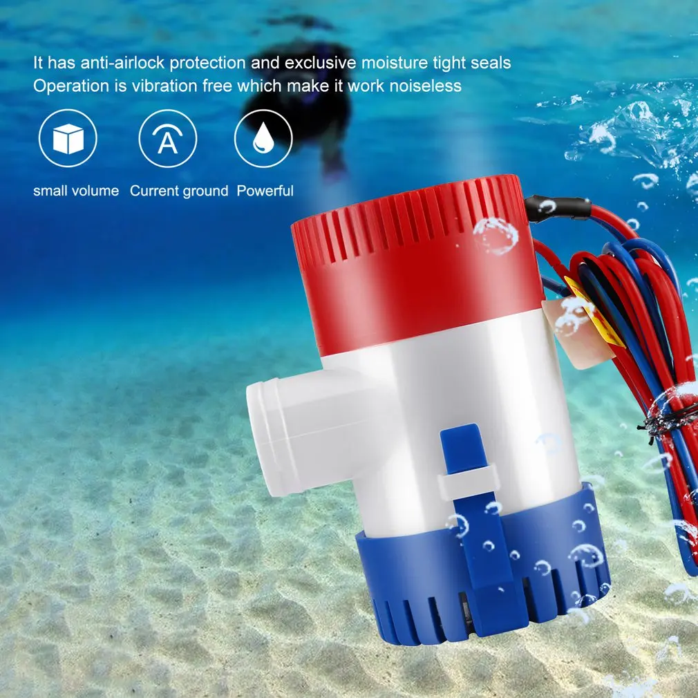 12V Vacuum Water Pump Submersible Marine Boat Bilge Pump 1100GPH Water Pump Used In Boat Seaplane Motor Homes Houseboat