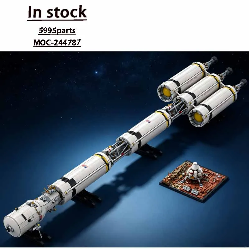 MOC-244787 New 1:110 Iconic Launch Booster Building Block Model 5995 Parts MOC Creative Toy for Boys Children Christmas Gift