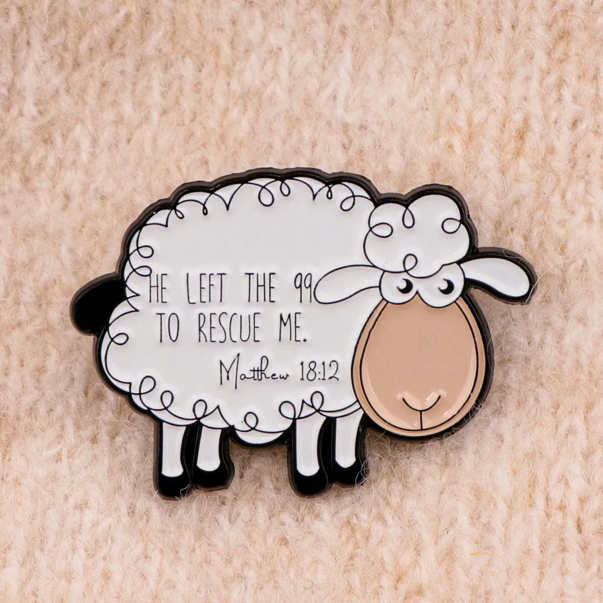 1pc Bible Verse Sheep Enamel Brooch - Cute Pin Badge For Bags And Clothes Dress Accessories Pin For Clothes Bag Charm School Office Accessories Shirts Jacket Jewelry Christmas Halloween Clothes Pin Funny Teacher Gifts Gifts For Mother, Father, Graduation