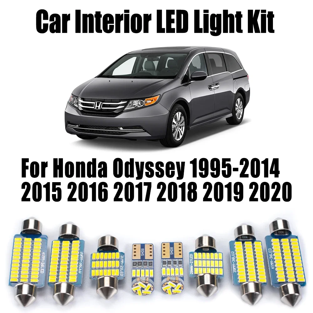 For Honda Odyssey 1995-2014 2015 2016 2017 2018 2019 2020 Car Vanity Mirror Bulbs Canbus LED Interior Map Dome Ceiling Light Kit