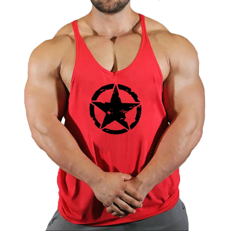 New Arrivals Bodybuilding stringer tank top Captain Cotton Gym sleeveless men Fitness Vest Singlet sportswear workout tanktop