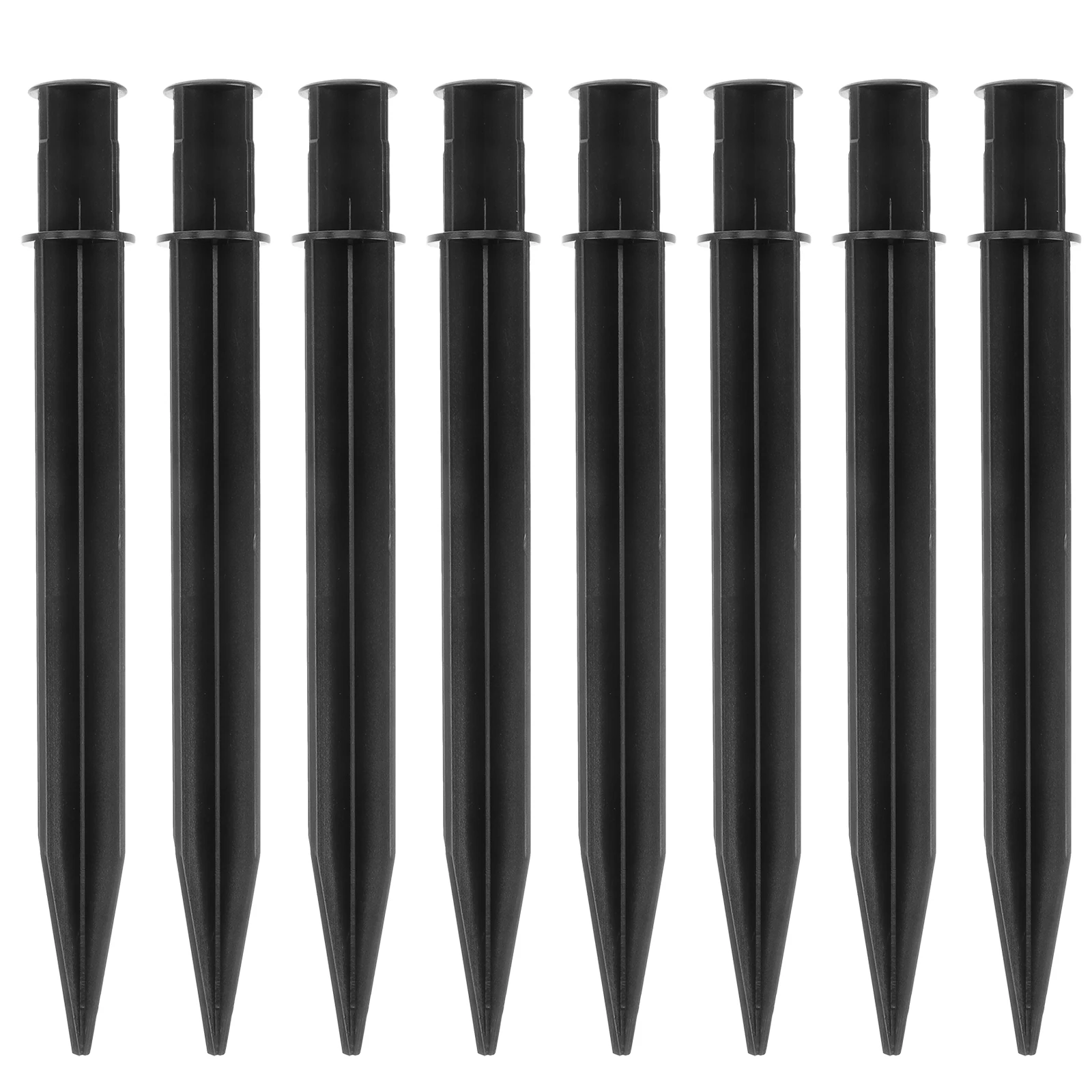 

8 Pcs Garden Light Spikes Lawn Lamp Socket White Picket Fence Ground Black Work