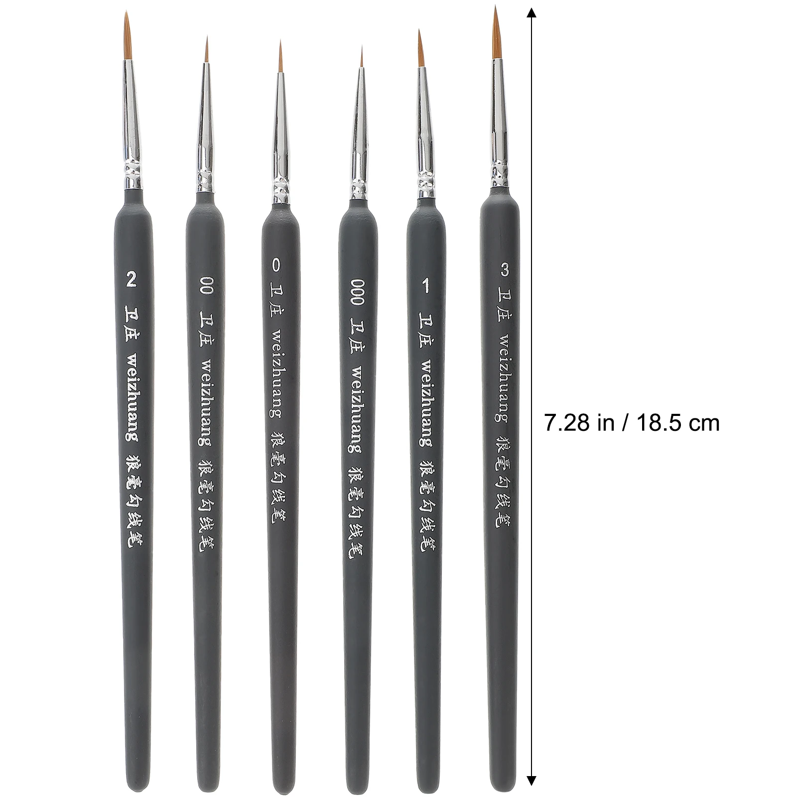 

6pcs Painting Brushes Durable Long Handle Portable Paintbrush Water Color Brush Line Drawing Pen Art Supplies