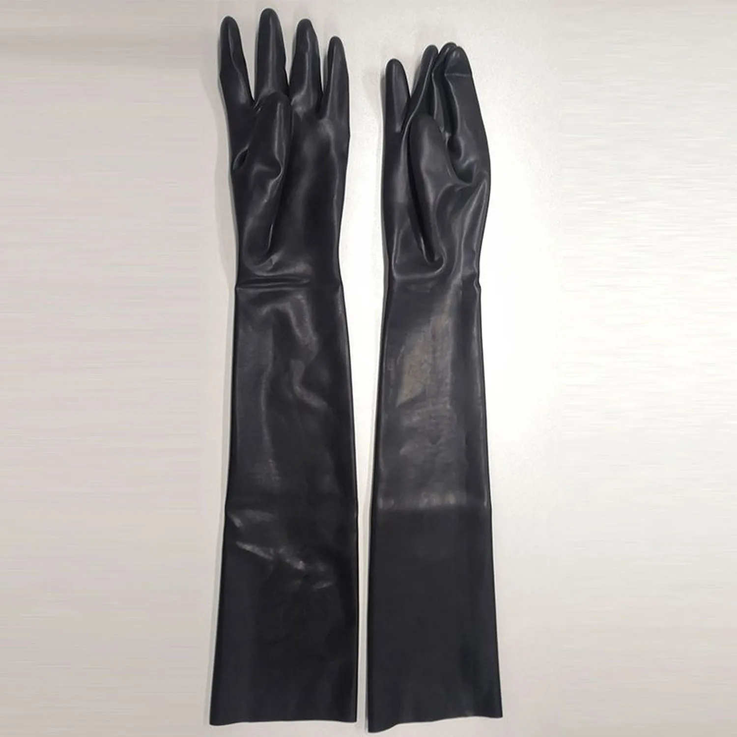 

Sexy Latex Gloves Black Red Seamless Long Rubber Gloves Punk Cosplay Fetish Gloves For Women Man Crossdressing COS