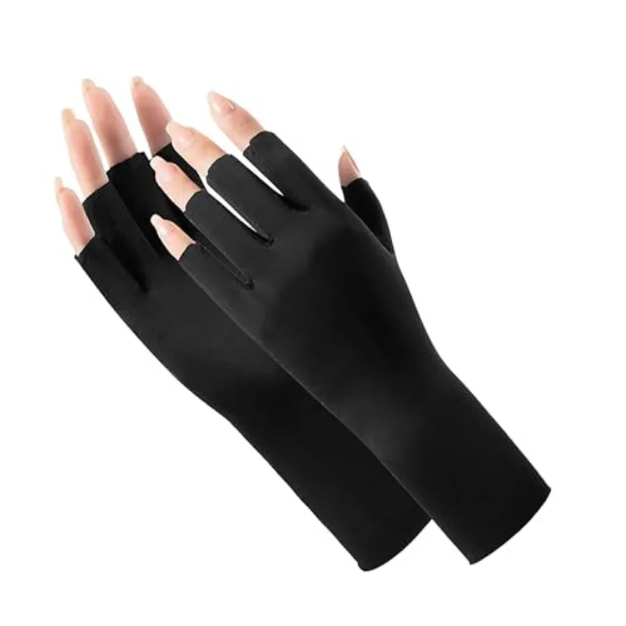 

Women Cool-Ice-Silk Fingerless UV-Protection Driving-Gloves, Loose Thin Breathable Outdoor Sunblock-Gloves for Nails