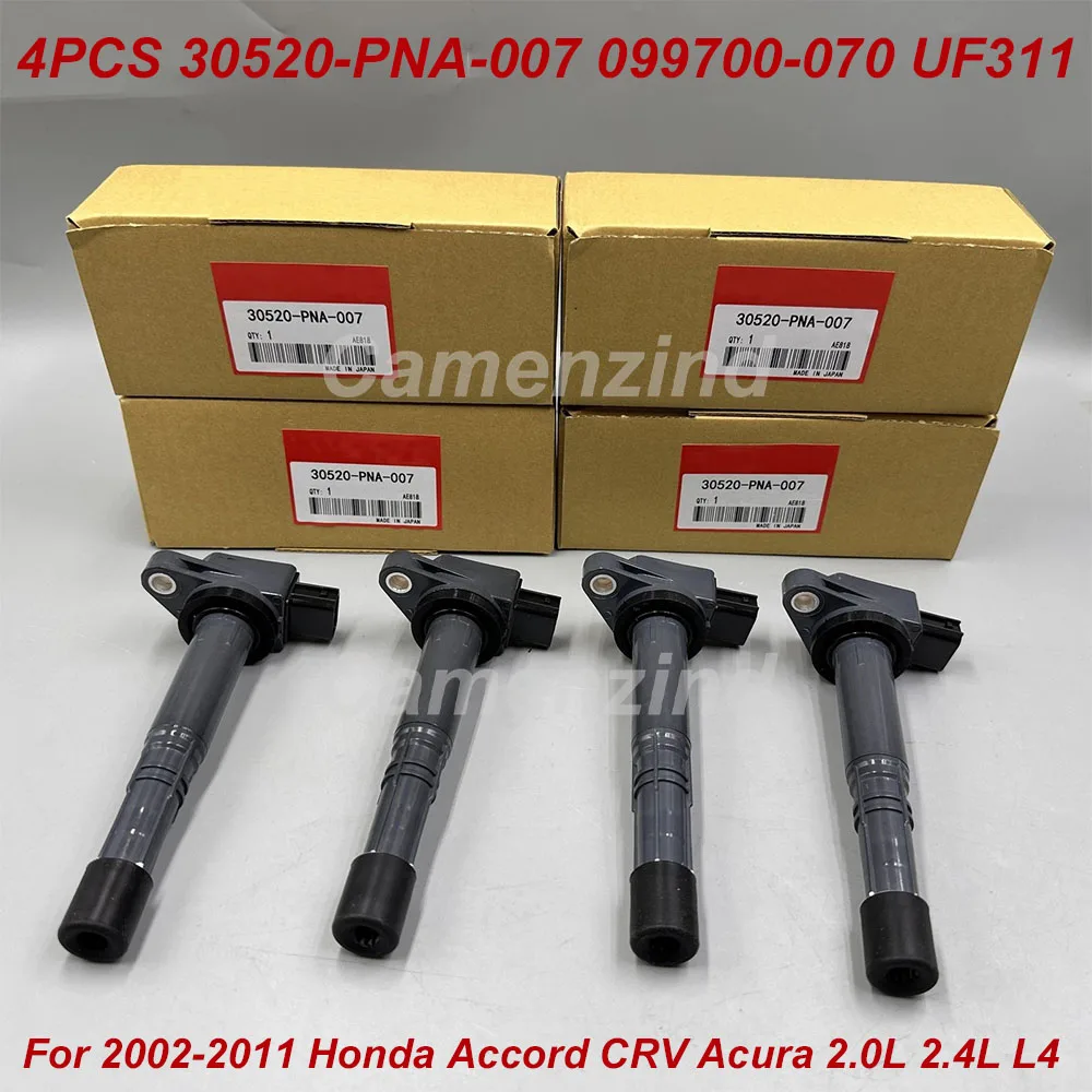 

4pcs UF311 30520-PNA-007 Ignition Coil 099700-070 30520PNA007 For 2002-2011 Honda Accord CRV Acura 2.0L 2.4L L4