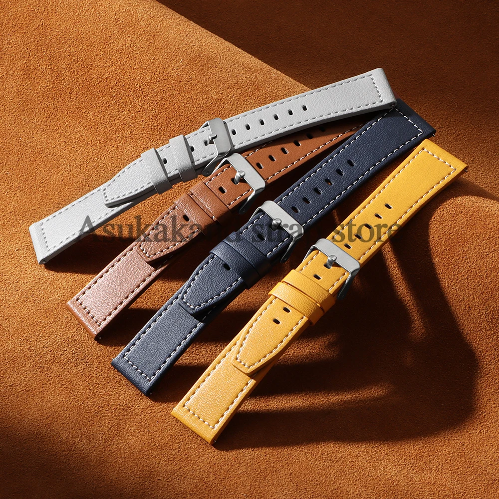 20 مللي متر 22 مللي متر حزام ساعة من الجلد الناعم لهواوي GT5 GT4 GT3 هواوي في نهاية المطاف خمر معصمه الرجال النساء الإفراج السريع سوار الفرقة