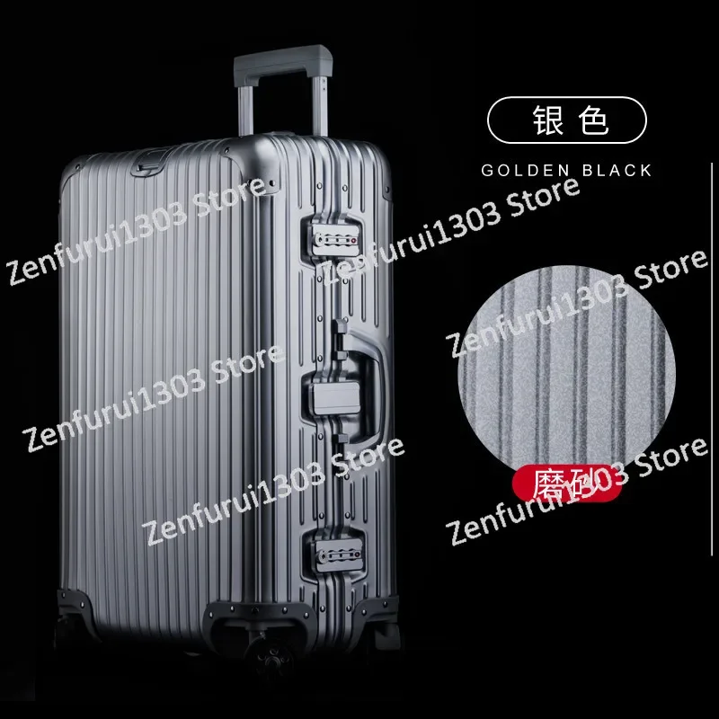 Frosted all-aluminum magnesium alloy trolley case Women's suitcase Universal wheel Male student boarding case bag 22 26 inches