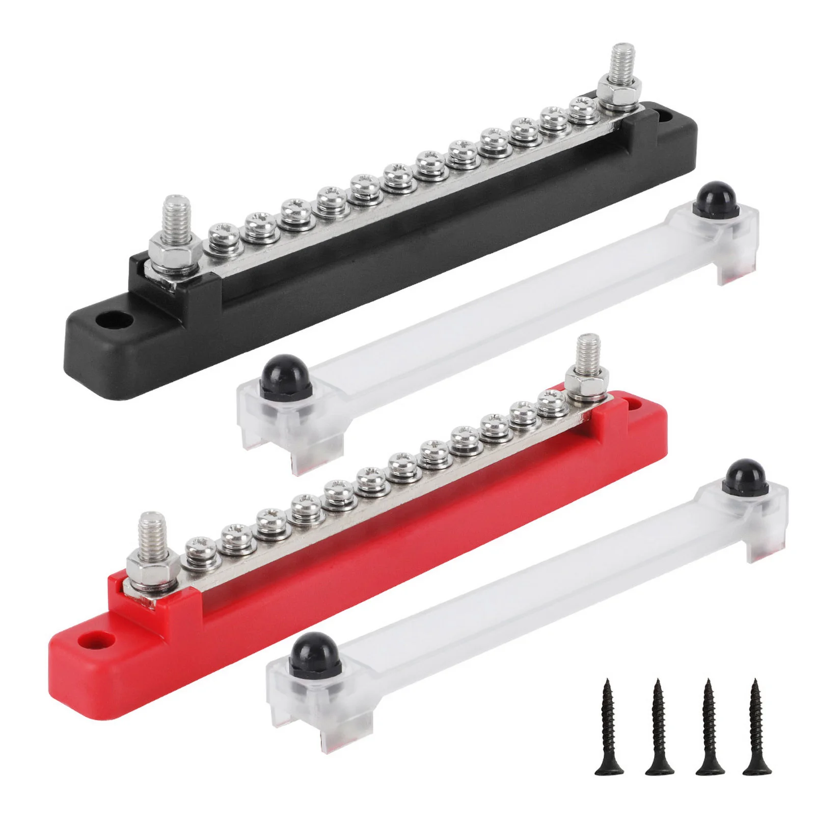 DC 48V 12V Terminal Block Bus Bar 1/4 Inch Stud 150A Electrical Power Distribution Block for Caravan Truck Camper RV accessory
