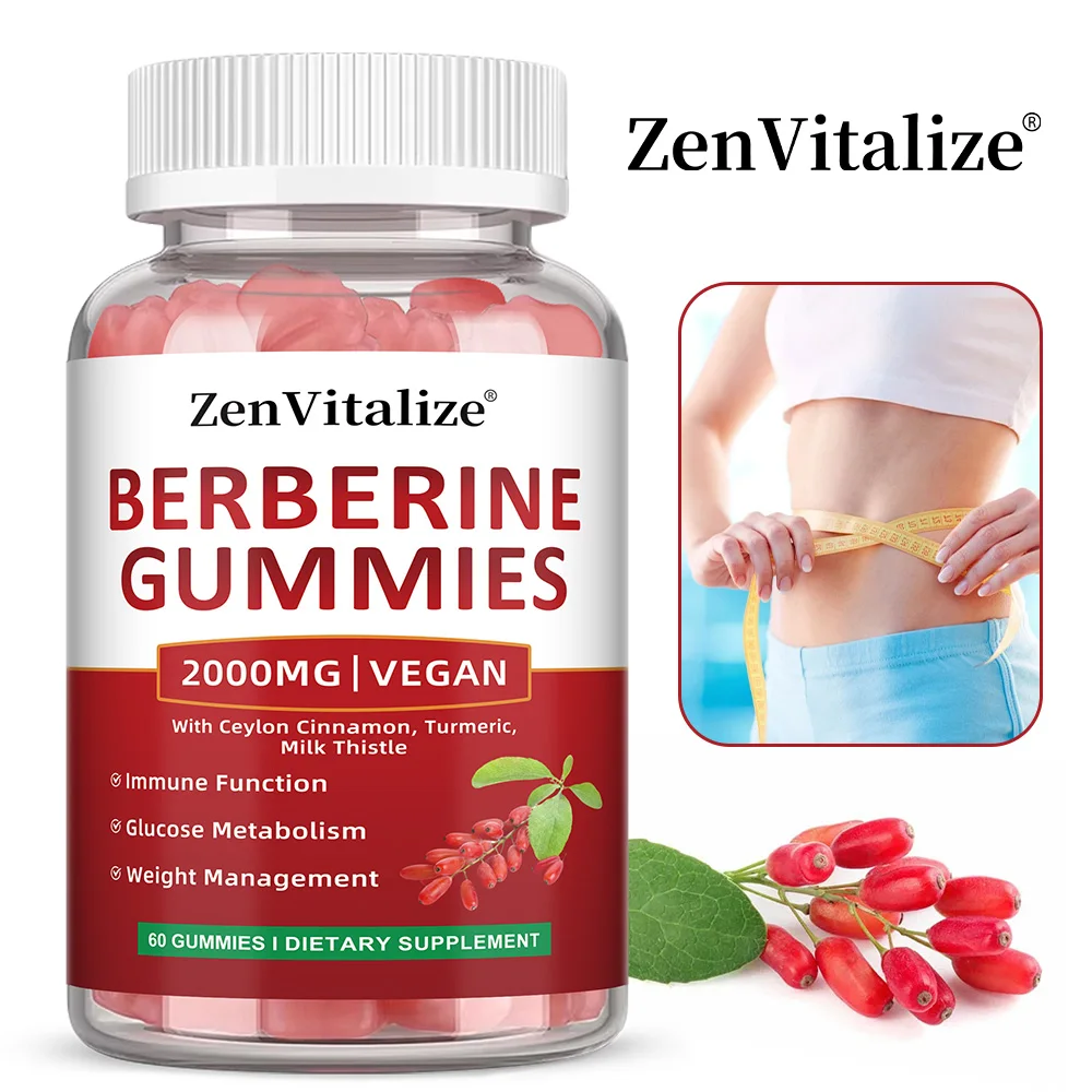 

Berberine Gummies Supplement, with Ceylon Cinnamon, Promotes Metabolism, Helps Cardiovascular and Gastrointestinal Health