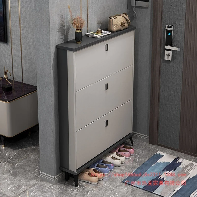 

Italian shoe cabinet, large-capacity tipping bucket entrance cabinet outside the door of the home