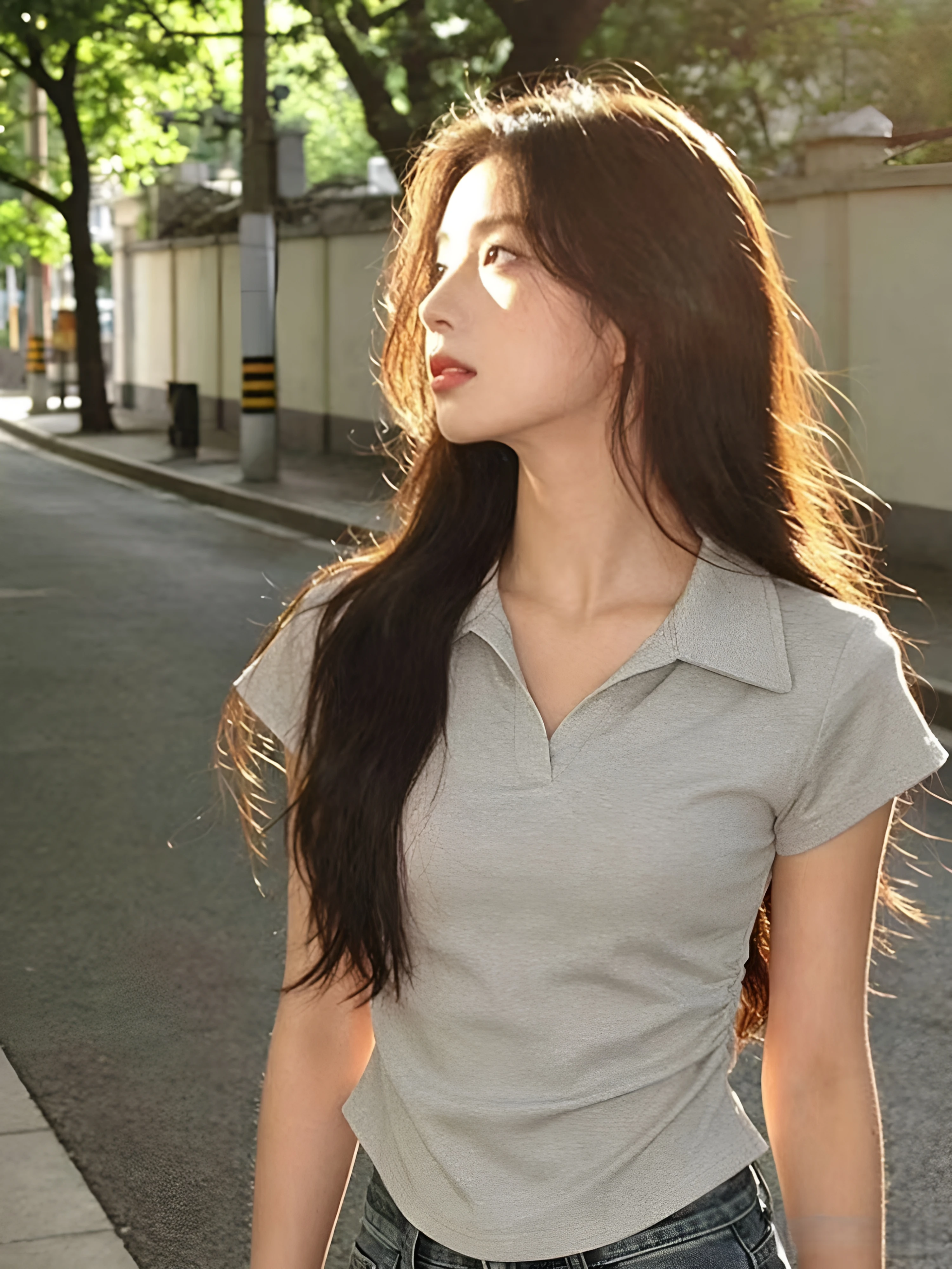 Summer  Neck Short Sleeve T-Shirt Women's plus Size Cotton 95% Elastic Fiber Slimming Design Wrinkles Trendy Top