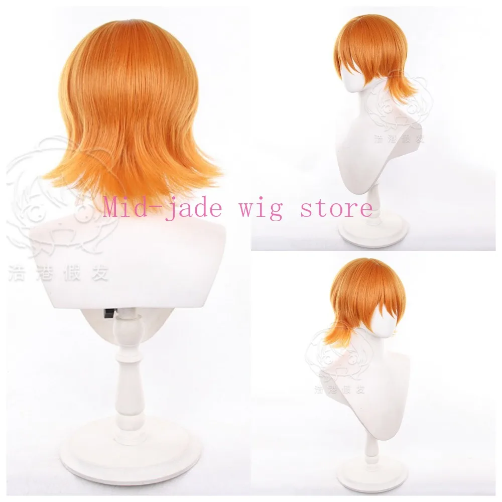 Nami Cosplay Wig Orange Flipped Hair Long Scalp Base Anime Pirate Character Wig for Roleplay Convention