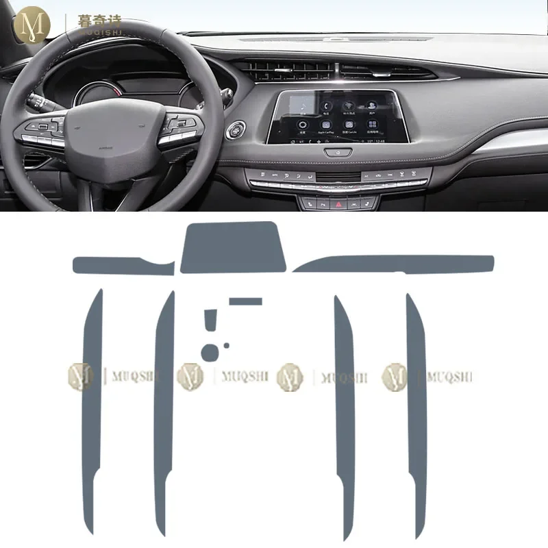 MUQSHI pre cut Car interior gearbox panel TPU protective film screen anti scratch repair Stickers PPF For Cadillac XT4 2018-2023