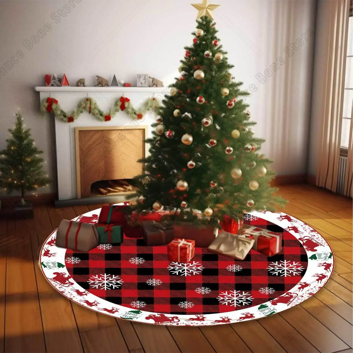 36/48/60 Inches Christmas Tree Skirt, Premium Xmas Tree Skirt Christmas Ornaments & Decorations, Rustic Christmas Tree skirt Chr