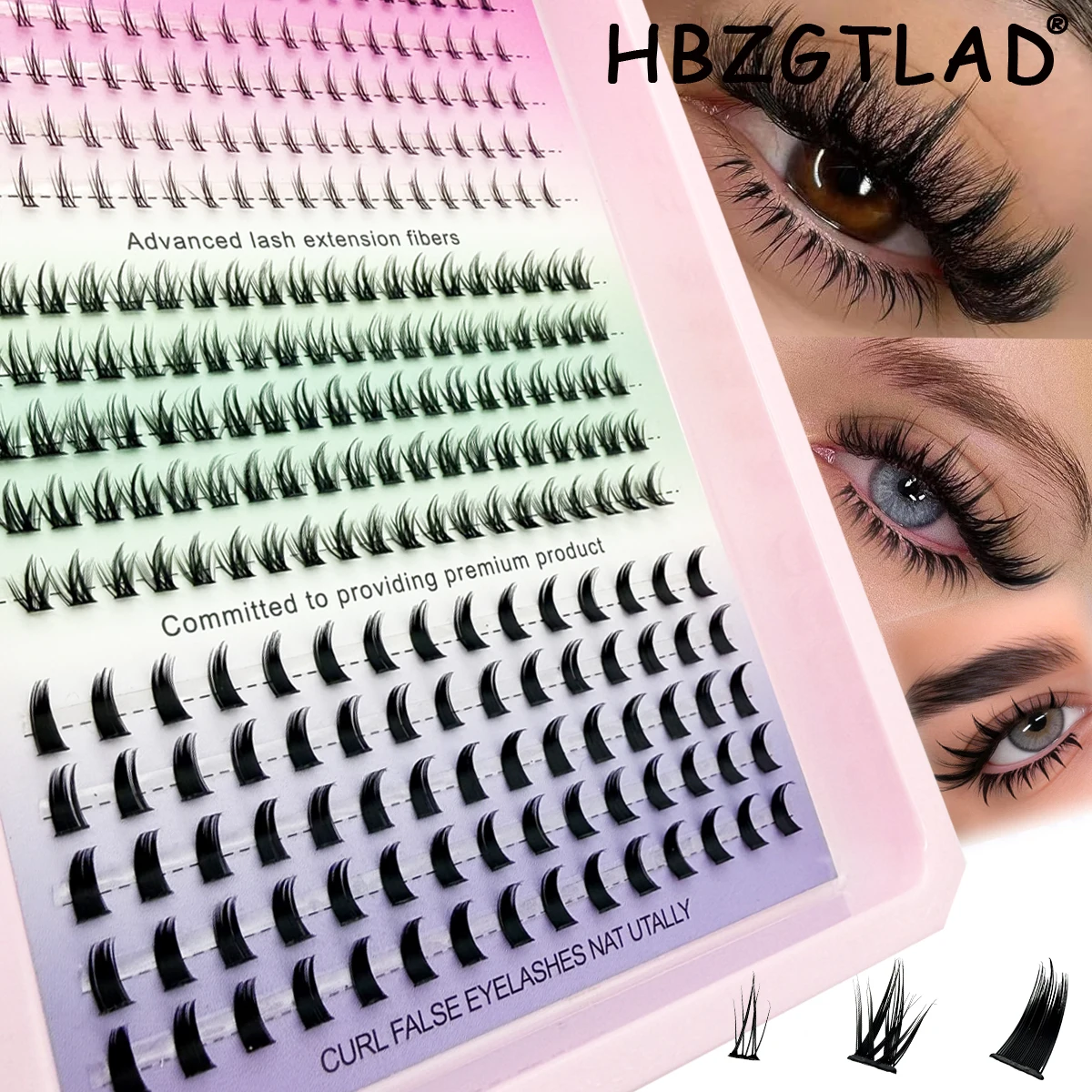 HBZGTLAD Bottom&Spiky Lashes Clusters Volume Individual Lashes Cluster Extensions Spikes Lashes Clusters DIY Fairy/Manga Eyelash