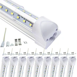 10pcs T8 LED Bulb Tube Light 4FT 1.2M 40W 3800lm Dual V-Shape Integrated Ceiling Single Fixture for Lighting