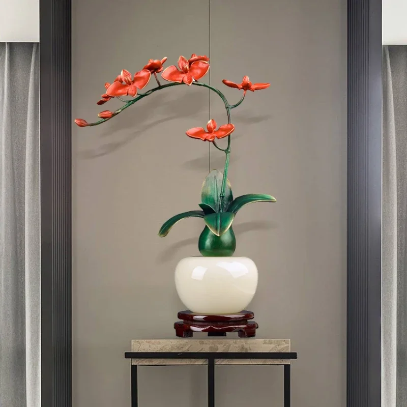 

Copper Orchid Ornament Decoration Office Crafts