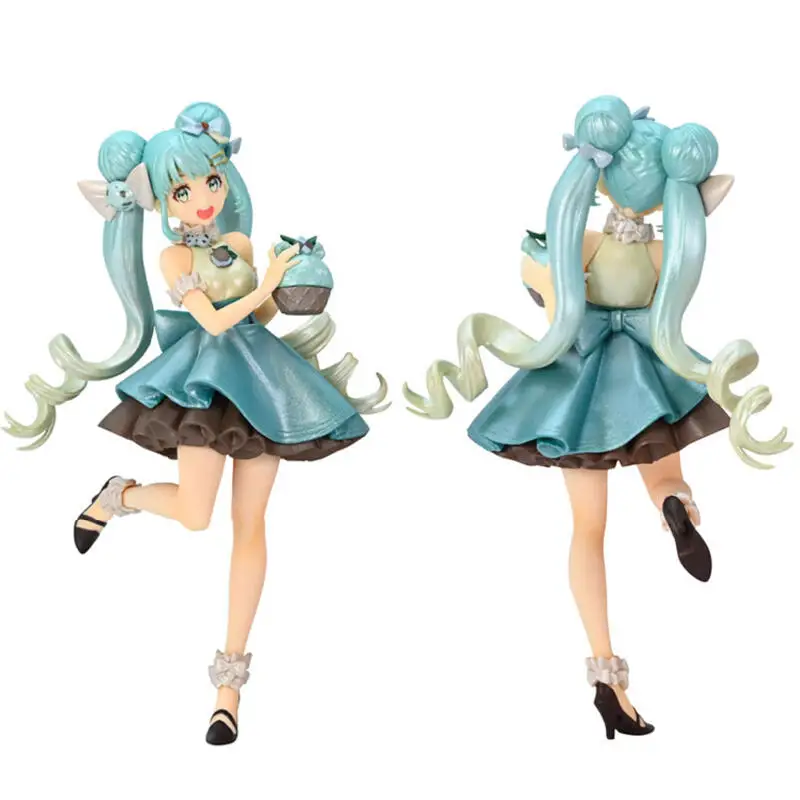 17-センチメートル本物の-furyu-初音ミクミントチョコレート真珠光沢のあるスタイルアニメアクションフィギュア模型玩具ギフト誕生日用