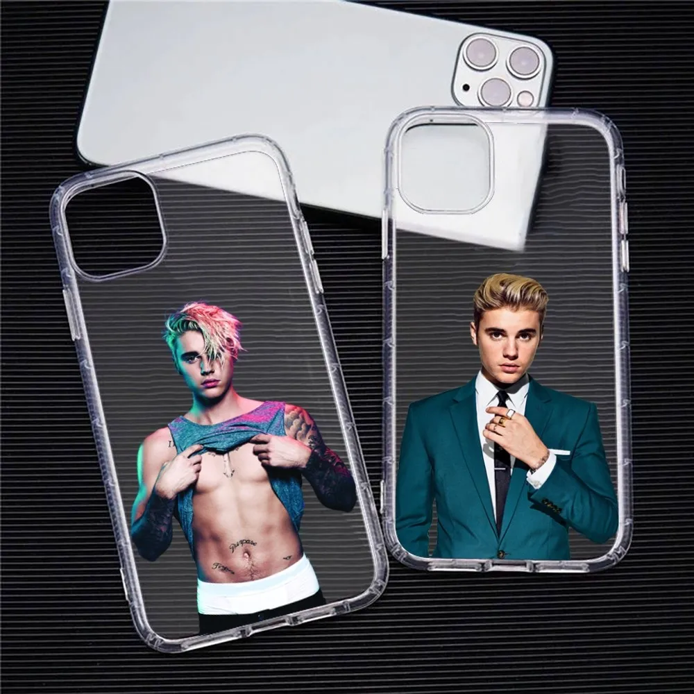 Justin Bieber Singer Phone Case For Iphone 15 11 13 14 Pro Max 7 8 Plus X Xr Xs Max Se2020 12mini Transparent Cover