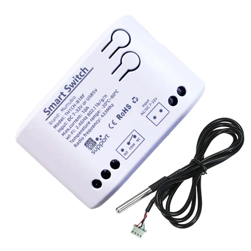 New!Wifi Smart Ewelink Temperature Switch 7-32V Passive Dry Contact Relay Real-Time Monitor Smart Module