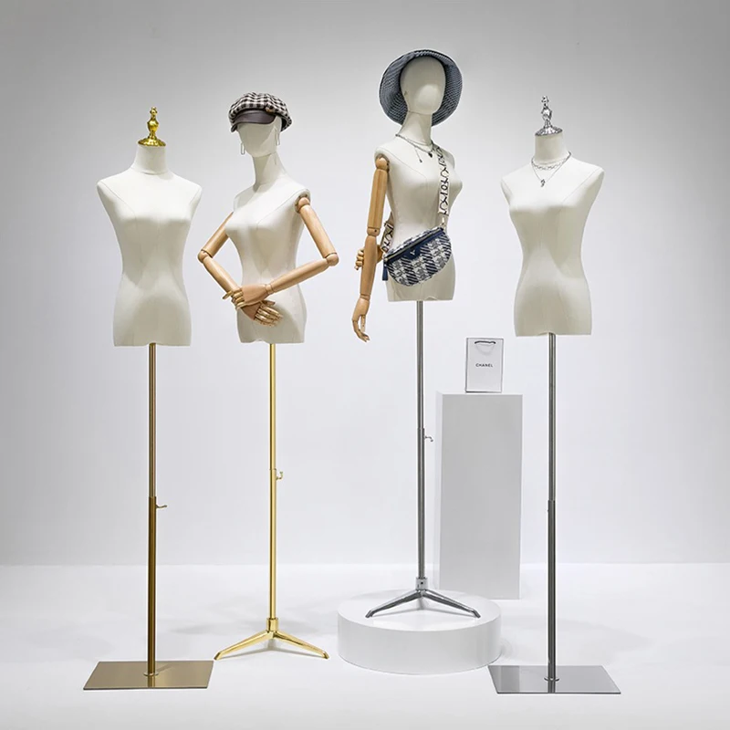 

Korean White manikin full body for adults Clothes store upper-body Mannequin corps femme torso with wood arms hand