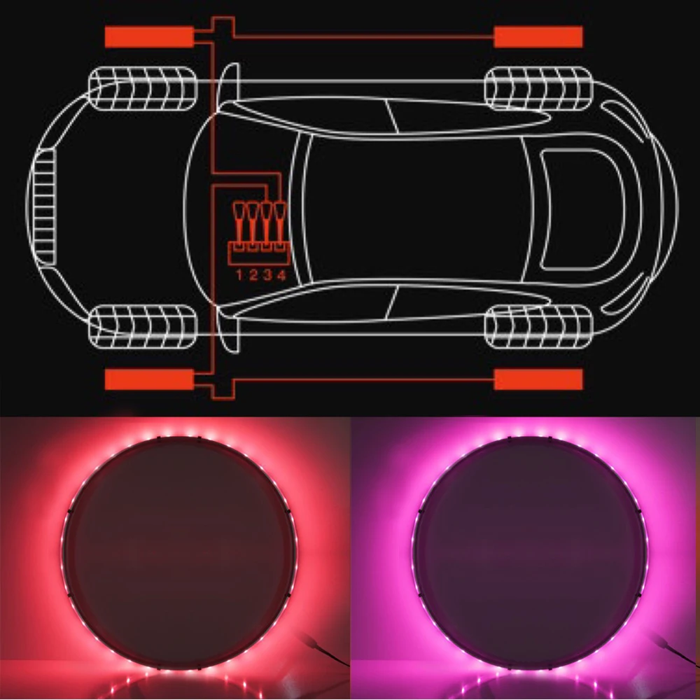 Hot selling;15.5Inch Double Row Rgb Led Wheel Ring Light Kit,Tire Lights Turn Signal Led Wheel Lights for