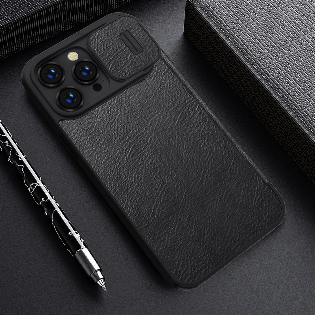 Flip Case For iPhone 14 Pro Max Nillkin QIN Pro Leather Flip Cover For iPhone14 Slide Camera Book Case For iPhone 14 Pro 14 Plus