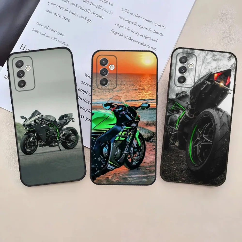 Motorcycles H-H2R Phone Case For Samsung S24,23,22,30,21,10,9,Ultra,Plus,Lite,FE,5G K-Kawasaki Black Soft Case