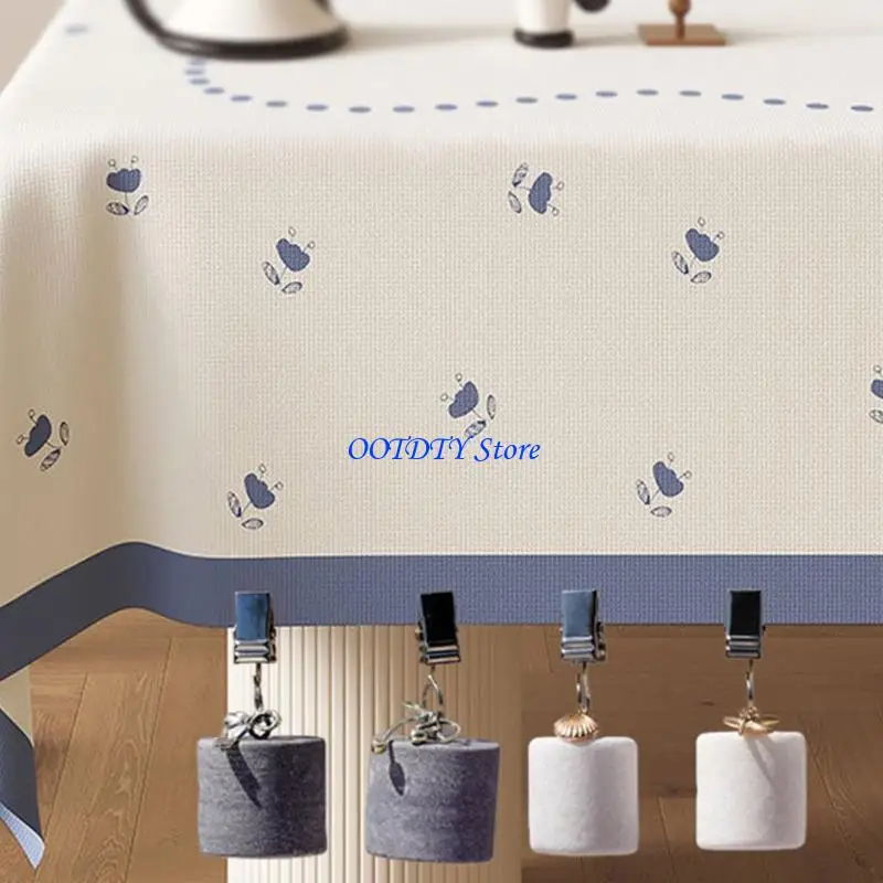 

367A Зажимы для скатерти Натуральный мрамор Каменные грузики Полированная отделка Зажимы из нержавеющей стали Обеденный стол