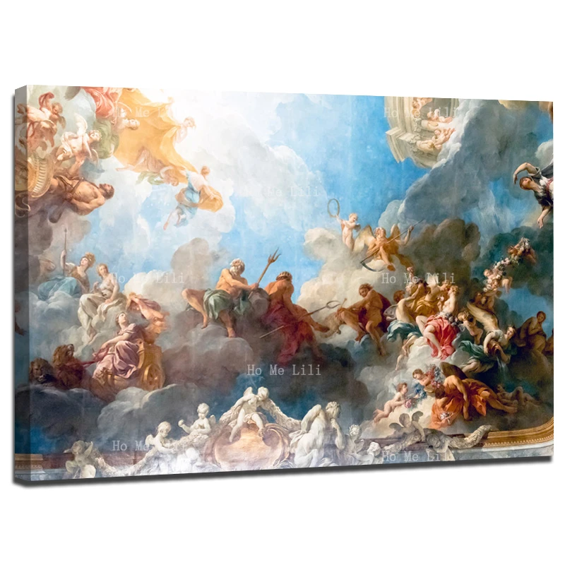 The Royal Castle Ceiling Painting Versailles Sistine Chapel Renaissance Canvas Wall Art By Ho Me Lili For Livingroom Decor