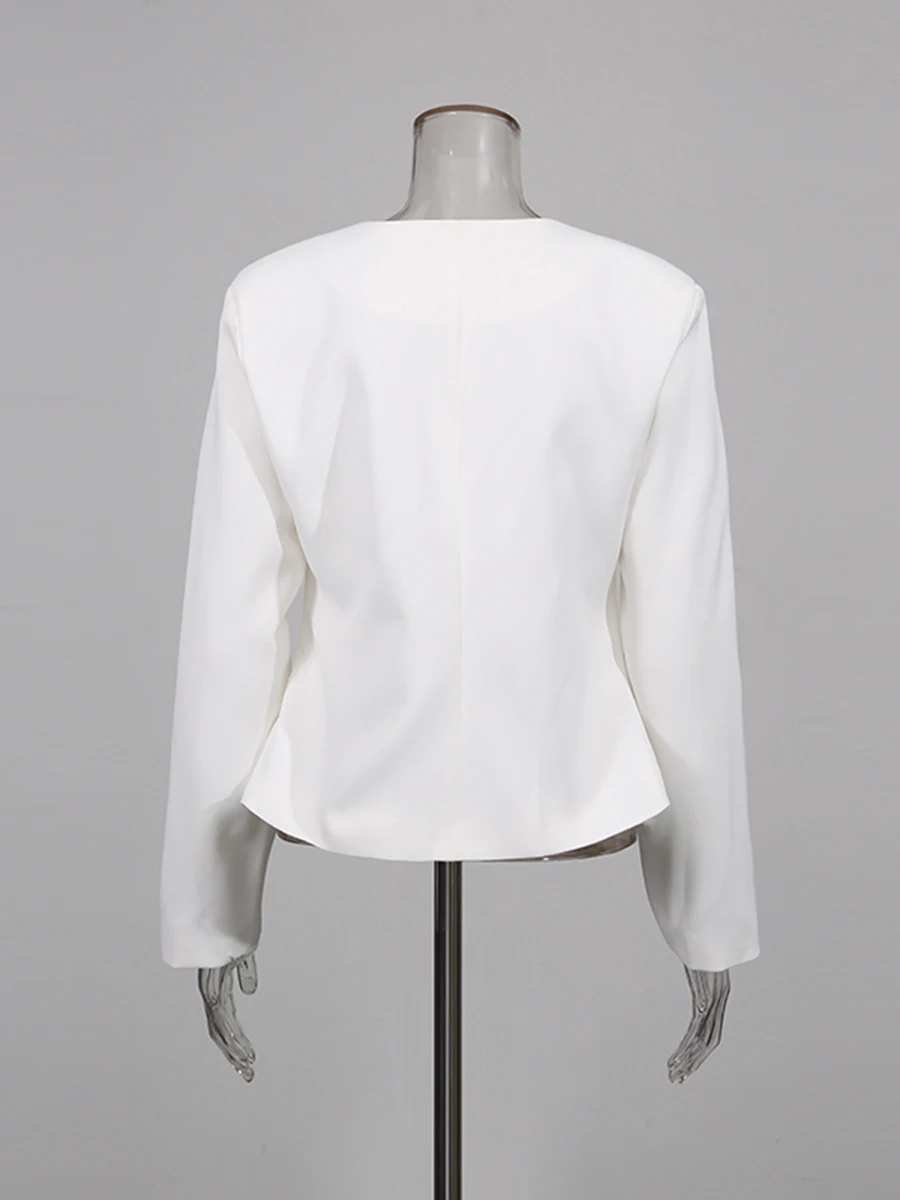 سترة CHICEVER متينة على شكل فراشة للسيدات بياقة على شكل V وأكمام طويلة للتخسيس سترات نسائية فاخرة موضة الخريف الجديدة #6