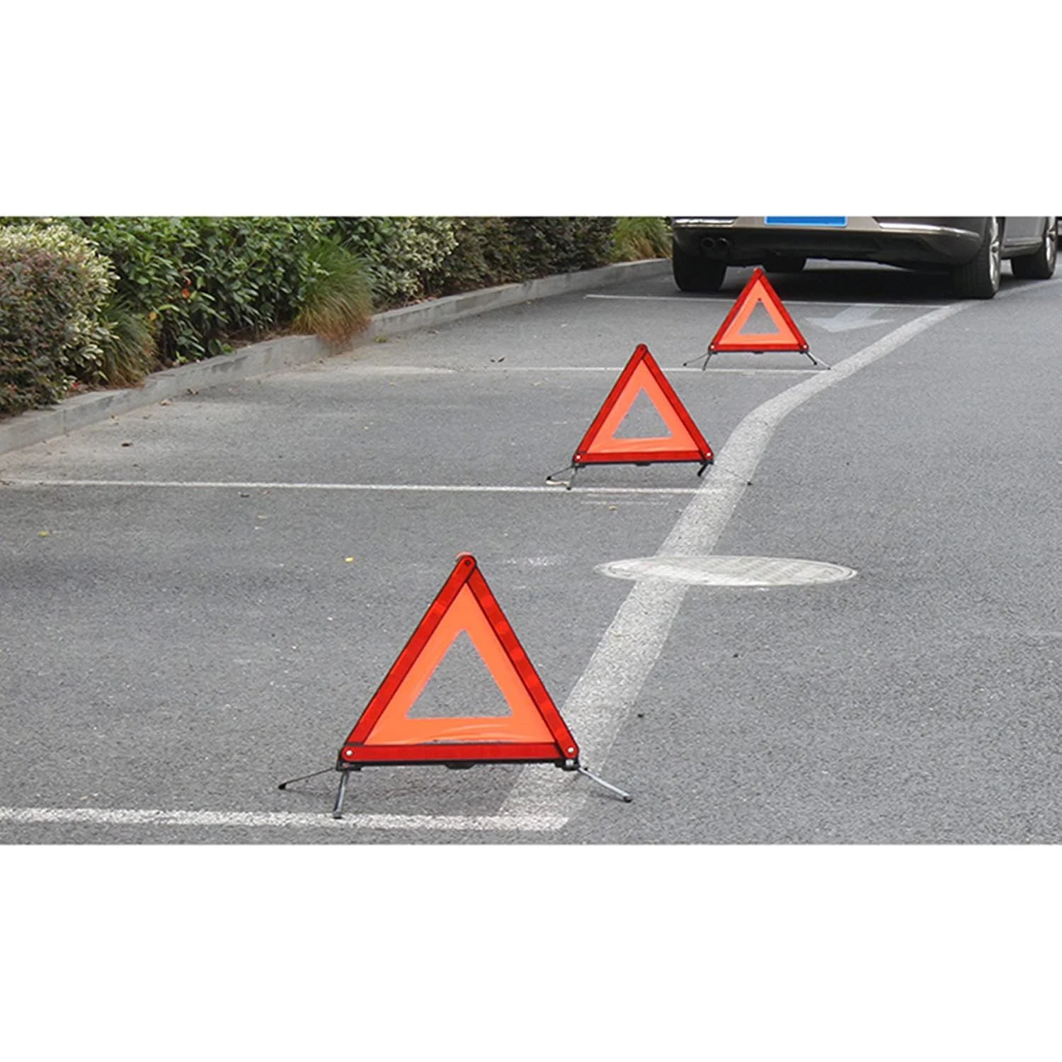 Car Emergency Breakdown Warning Triangle Red Reflective Road Safety Hazard Car Tripod Portable Foldable Stop Sign Reflector