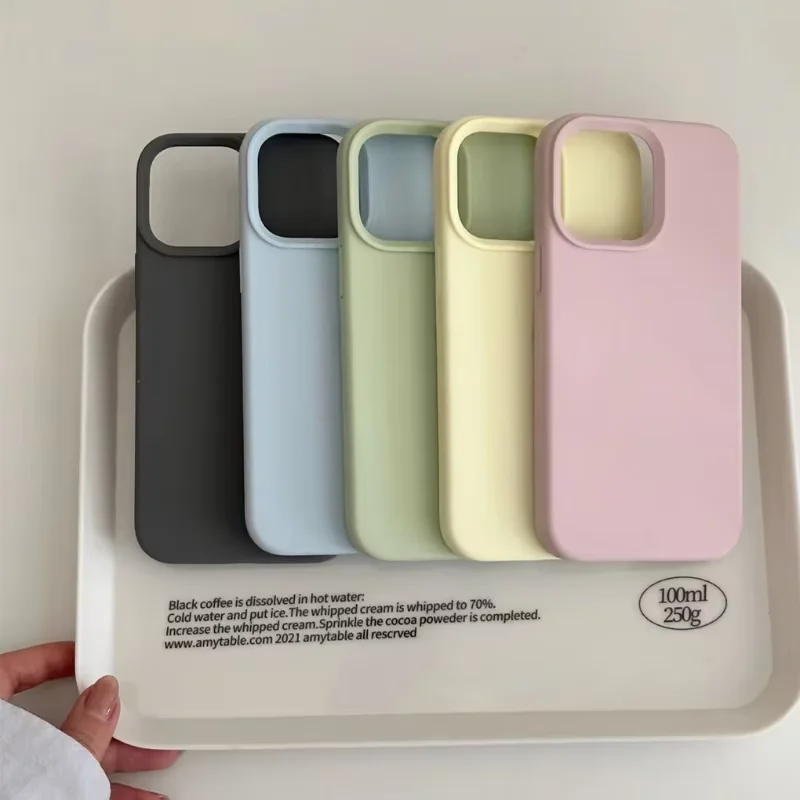Minimalist Solid Color Liquid Frosted Phone Case For iPhone 18 17 Air 16 15 14 13 12 11 Pro Max 16 Plus Advanced Anti-Drop Cover